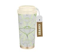 miaozhen Undermarine Manta Ray Line Bicchieri da caffè da viaggio verdi per le donne con coperchio tazza da caffè isolato in acciaio inossidabile per bevande calde fredde 17 once a prova di