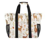 miaozhen Utility Bag Cute Jungle Animals Deer Kangarootaupe design pieghevole con tasche con manici