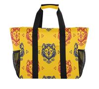 miaozhen Utility Bags Modello Cinese Lupo Giallo Pieghevole Con Tasche Con Manici