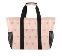 miaozhen Utility Tote Bags Per Le Donne Freschezza Stelle Colorate Rosso Pieghevole Impermeabile Con Manici