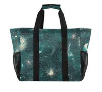 miaozhen Utility Tote Verde Oro Tarocchi Astrologia Luna Pieghevole Sandproof con Manici