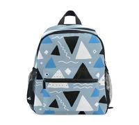 miaozhen Vector Triangolo Modello Nero Blu Grigio capretto e bambino zaino cinghia toracica bookbags con nome tag per la ragazza bolso escolar para adolecente M