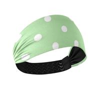 miaozhen Verde chiaro Polka Dot Antiscivolo? fasce per capelli delle donne sudore elastico per il trucco tennis Atletico Sport escursionismo bandas para el cabello deportivas