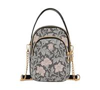 miaozhen Vintage Pink Flowers William Morris Gray alla moda prova borse a tracolla per le donne con multi tasche borse da donna per l'autunno mariconera para mujer