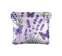 miaozhen Viola Lavanda con Farfalle Portamonete in Pelle delle Donne Unico Sacchetto di Trucco Borsa Cambiamento per gli Uomini Donne Travel de mujer para monedas, Lavanda viola con farfalle, 1 size