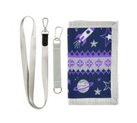 miaozhen Viola Silk Space portafoglio da viaggio a tre ante per gli uomini per le donne pop colorato portafoglio da viaggio da uomo con cordino carteras para hombres