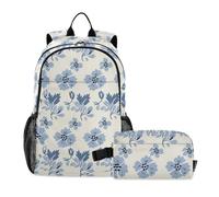 miaozhen William Morris Style Cat Paw Baby Blue Book Bag Per Ragazzi Ragazzi Zaini Con Lunchbox 10-12 loncheras para adolescenti