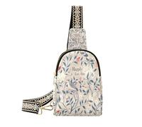 miaozhen William Morris Style Happily Ever After - Borsa a tracolla da donna per escursioni, stile William Morris Happily Ever After Taupe, William Morris Style Happily Ever After Taupe