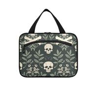 miaozhen William Morris Style Pirates Borsa da viaggio da appendere verde scuro per articoli da toeletta con gancio, design alla moda per gli elementi essenziali da viaggio bolso para maquillaje de
