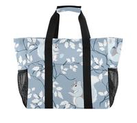 miaozhen William Morris Style Scoiattolo Baby Blue Pieghevole Impermeabile con Manici