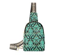 miaozhen William Morris Style Turchese Paisley borsa per donna multiuso zaino borsa per le donne per escursioni, William Morris Style Turquoise Paisley, William Morris Style turchese Paisley