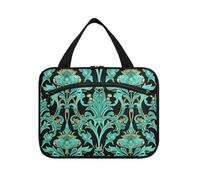 miaozhen William Morris Style Turquoise Paisley custodia da viaggio sospesa per articoli da toeletta con gancio, design unisex per donna estuche para guardar maquillaje L, william Morris Style