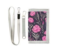 miaozhen Wombat Carnation Dark Orchid portafoglio da viaggio a tre ante per gli uomini regali cool nylon portafogli di carte colorate per gli uomini con cordino carteras para hombre, Wombat Garofano