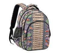 miaozhen Zainetto carino per bambini 3D Path kois Ninfea Fiore Estate, 3d | per bambini adolescenti adolescenti viaggio zaino cartera mochila para mujer