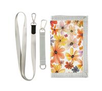 miaozhen Zimbabwe Gloriosa Superba Beauty Summer Flower borsa a tre ante per regalo di compleanno minimalista leggero portafoglio tri fold con cordino billeteras para hombre, Zimbabwe Gloriosa superba