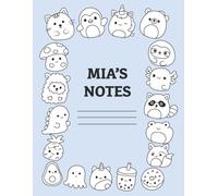 Mia's Notes: Lined Composition Notebook 180 pages | 170 Lined Pages with Extra Coloring Pages at the End of the Notebook | Personalized Notebook for Mia