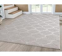 Mia's Teppiche Anna Tappeto Moderno per Soggiorno, a Pelo Corto, 12 mm, Poliestere, Beige, 080x150 cm