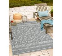 Mia's Teppiche Adora - tappeto moderno, stile boho, adatto per uso interno ed esterno, soprattutto piatto, ideale per cucina e sala da pranzo, grigio, 160x220cm