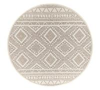 Mia's Teppiche Adora - tappeto moderno, stile boho, adatto per uso interno ed esterno, soprattutto piatto, ideale per cucina e sala da pranzo, beige, 160cm rotondo