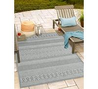 Mia's Teppiche Adora - tappeto moderno, stile boho, adatto per uso interno ed esterno, soprattutto piatto, ideale per cucina e sala da pranzo, grigio, 067x180cm