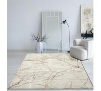 Mias Teppiche Cielo Tapis Moderne à Poils Courts, Salon, Chambre à coucher, Brillance Élégante, Fibre Brillante, Effet Haut-Bas, Plume, Crème, 200 x 290 cm