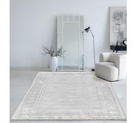Mia's Teppiche Cielo Tappeto Moderno a Pelo Corto, Soggiorno, Camera da Letto, Brillante Elegante, Fibra Lucente, Effetto Alto-Basso, Piuma, Grigio, 160 x 230 cm