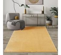 Mia's Teppiche Comfort Tappeto moderno a pelo corto, lato inferiore antiscivolo, lavabile fino a 30 gradi, morbidissimo, effetto pelliccia, Oro, 80 x 150 cm