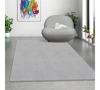 Mia's Teppiche Comfort Tappeto moderno a pelo corto, lato inferiore antiscivolo, lavabile fino a 30 gradi, morbidissimo, effetto pelliccia, Grigio, 120 x 160 cm