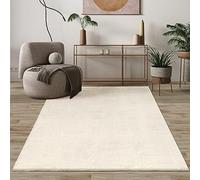 Mia's Teppiche Comfort Tappeto moderno a pelo corto, lato inferiore antiscivolo, lavabile fino a 30 gradi, morbidissimo, effetto pelliccia, Beige, 120 cm Rotondo
