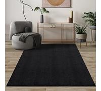 Mia's Teppiche Comfort Tappeto moderno a pelo corto, lato inferiore antiscivolo, lavabile fino a 30 gradi, morbidissimo, effetto pelliccia, Nero, 80 x 300 cm