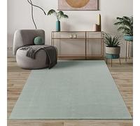 Mia's Teppiche Comfort Tappeto moderno a pelo corto, lato inferiore antiscivolo, lavabile fino a 30 gradi, morbidissimo, effetto pelliccia, Verde, 60 x 110 cm