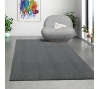 Mia's Teppiche Comfort Tappeto moderno a pelo corto, lato inferiore antiscivolo, lavabile fino a 30 gradi, morbidissimo, effetto pelliccia, Antracite, 160 x 220 cm