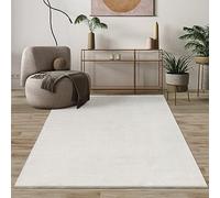 Mia's Teppiche Comfort Tappeto moderno a pelo corto, lato inferiore antiscivolo, lavabile fino a 30 gradi, morbidissimo, effetto pelliccia, Crema, 160 cm Rotondo