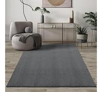 Mia's Teppiche Comfort Tappeto moderno a pelo corto, lato inferiore antiscivolo, lavabile fino a 30 gradi, morbidissimo, effetto pelliccia, Antracite, 140 x 200 cm