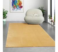 Mia's Teppiche Comfort Tappeto moderno a pelo corto, lato inferiore antiscivolo, lavabile fino a 30 gradi, morbidissimo, effetto pelliccia, Oro, 120 x 160 cm