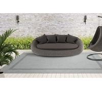 Mia's Teppiche "Lara - Tappeto per Esterni, per balconi, terrazze e Giardini d'inverno, Resistente alle intemperie, ai Raggi UV, a Trama Piatta, Grigio, 80 x 150 cm