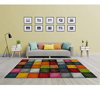 Mia's Teppiche "Smaragd" - Tappeto di design contemporaneo - Quadri multicolore, 80x150 cm