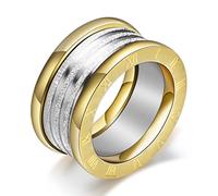 MIATCENRT Anello Vintage per Uomo - Anello con Numeri Romani Maschili Personalizzati Bicolore Lucido, Accessori per Gioielli con Ciondoli alla Moda Unisex per Regalo di Compleanno,Come Mostrato,9