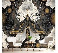 MIATCENRT Carta da Parati Fotografica 150Lx105A cm, Lusso Sfinge Tradizione Arte Murales con Carta da Parati Stampata, Oro nero Tessuto di Seta per la Decorazione di Pareti di Soggiorno