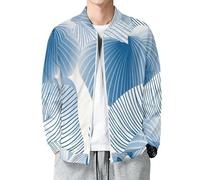 MIATCENRT Giacca da Uomo Transizione Leggero, Sottile Bomber Primaverile Casual Giacca Conchiglia Sportiva All'aperto con Zip, Spolverino a Vento Geometrico Astratto