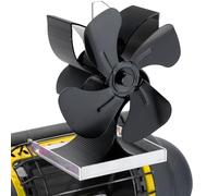 Miaton Ventola per stufa a legna alimentata a calore per stufa a propano (staffa inclusa), ventola termoelettrica non elettrica per camino