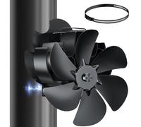 Miaton Ventola per Stufa a Legna Magnetico | Pellet Ventola per Stufa | Ventilatore per Camino a Legna con Termometro Magnetico