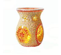 MIATTCLD - Bruciatore di oli essenziali in vetro a mosaico, diffusore di aromi per aromaterapia, portacandele, decorazione per la casa per centrotavola, regalo di Natale per l'inaugurazione della casa