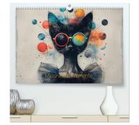 Miau-velous Momente (hochwertiger Premium Wandkalender 2026 DIN A2 quer), Kunstdruck in Hochglanz: Elegante Katzen