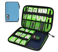 Miavers organizer elettronico, pacchetto di accessori elettronici, organizer per cavi da viaggio, adatto per iPad Mini, disco rigido, cavo, caricabatterie (blu, strato singolo)