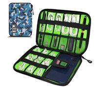 Miavers organizer elettronico, pacchetto di accessori elettronici, organizer per cavi da viaggio, adatto per iPad Mini, disco rigido, cavo, caricabatterie (blu mimetico, monostrato)