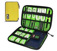 Miavers organizer elettronico, pacchetto di accessori elettronici, organizer per cavi da viaggio, adatto per iPad Mini, disco rigido, cavo, caricabatterie (giallo, singolo strato)