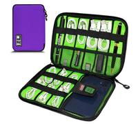 Miavers organizer elettronico, pacchetto di accessori elettronici, organizer per cavi da viaggio, adatto per iPad Mini, disco rigido, cavo, caricabatterie (viola, strato singolo)