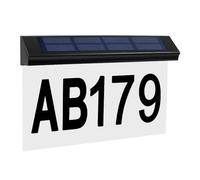 Miawtro Numero civico solare illuminato, Ip65, numero civico solare per esterni, impermeabile, numero civico a LED con 26 lettere e numeri da 0 a 9 numeri, montaggio a parete, lettere luminose per