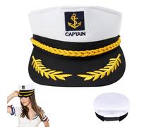 Miayical Cappello da Capitano Regolabile - Accessorio per Costume Marinaio Uomo e Donna - Ideale per Halloween, Carnevale e Feste a Tema - Bianco